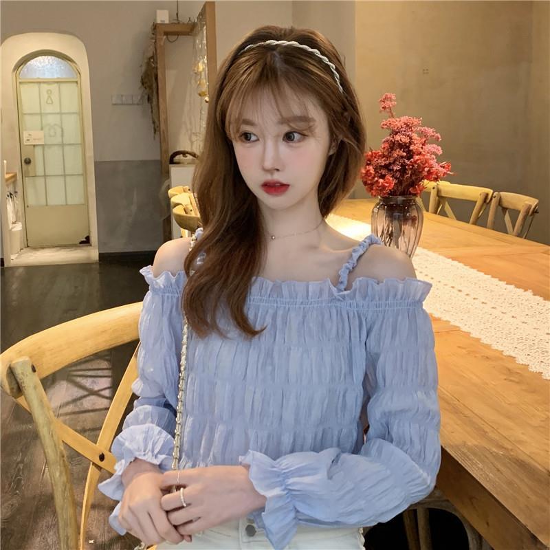 Áo kiểu tay dài trễ vai thời trang mùa hè dành cho nữ