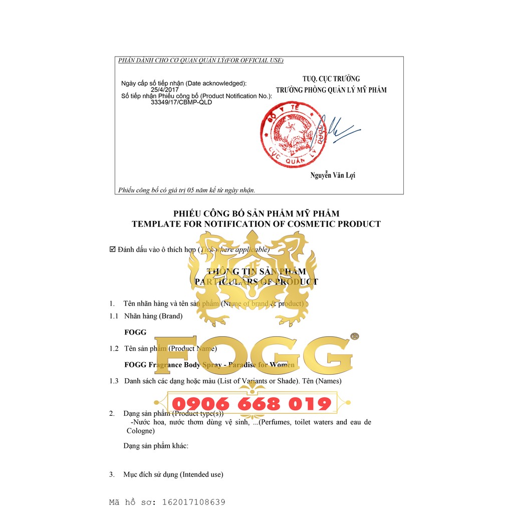 NƯỚC HOA XỊT TOÀN THÂN NỮ FOGG PARADISE- DUBAI - 120ml | BigBuy360 - bigbuy360.vn