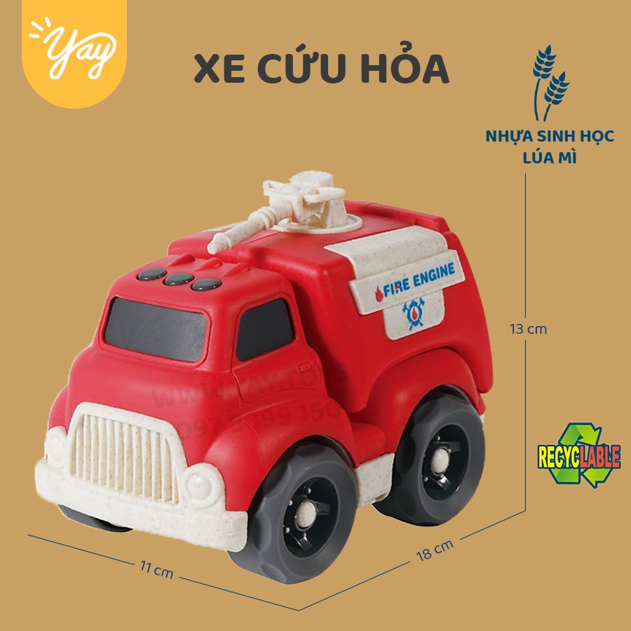 Mô Hình Xe Cứu Hỏa Nhựa Lúa Mì Kèm Âm Thanh Cho Bé 18m+ - GengFeng