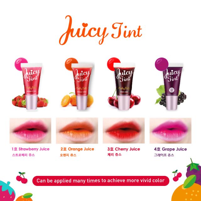 Son Tint Dưỡng Môi Trái Cây CATHY DOLL Juicy Tint 7.5g - Thái Lan