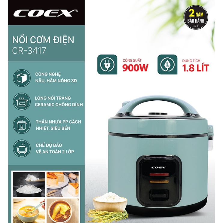 Nồi cơm điện cơ 1.8 Lít COEX CR-3417