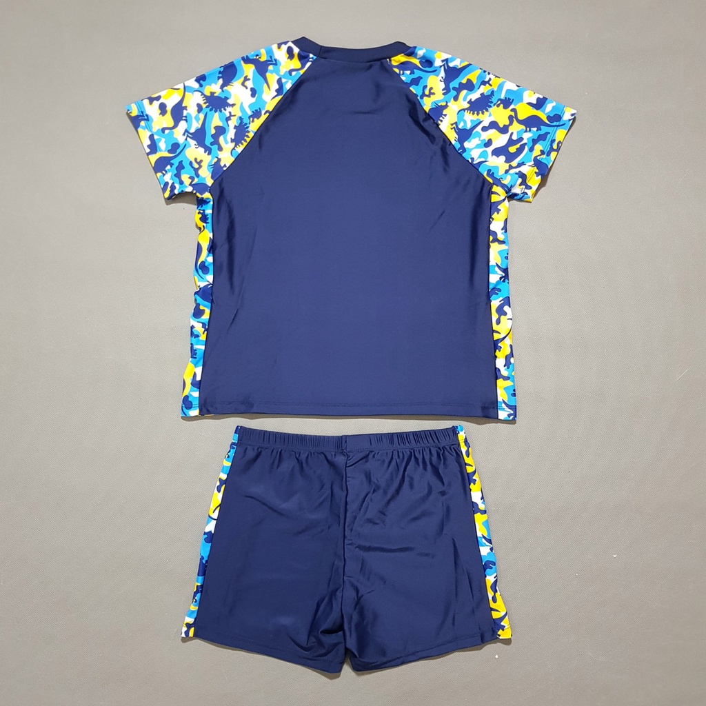 Bộ đồ bơi bé trai phối rằn ri khủng long mùa hè size đại 30-55kg