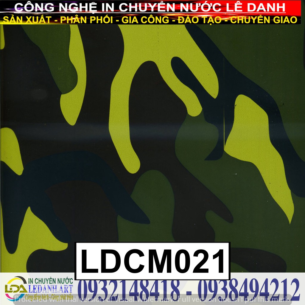 Film in chuyển nước hoa văn quân đội ngụy trang lá cây