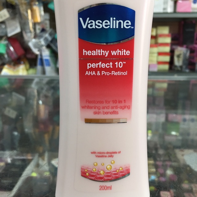 Sữa dưỡng thể Vaseline Healthy White Perfect 10 chai 200ml