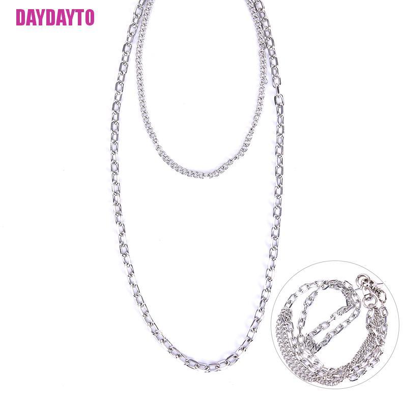 Dây Xích Đeo Thắt Lưng Hai Lớp Bằng Kim Loại Phong Cách Punk Rock