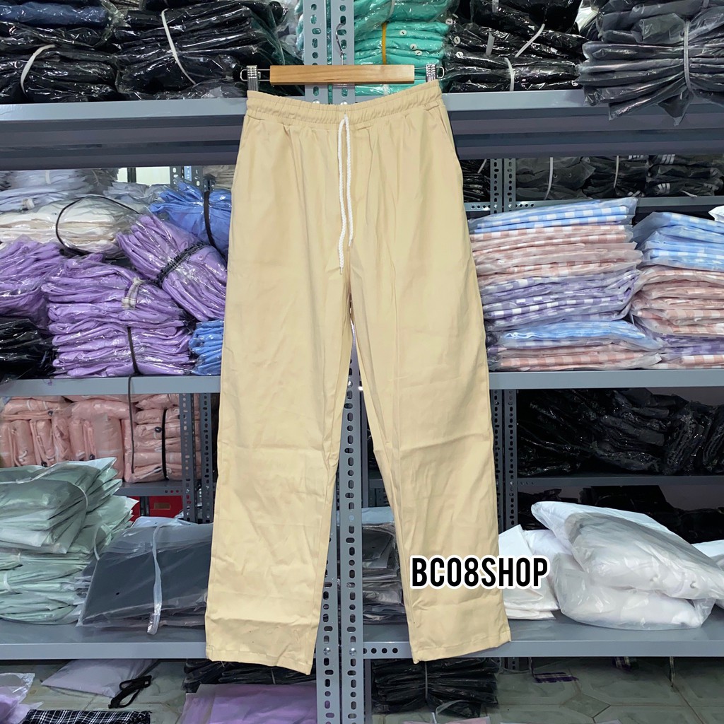 QUẦN KAKI PANTS ỐNG SUÔNG BASIC 2 MÀU ĐEN TAN UNISEX BC072