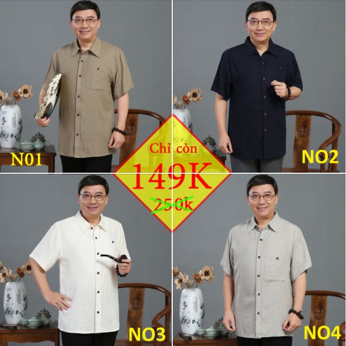 Áo Đũi Trung niên Nam phong cách , lịch lãm.Áo đũi Nam Mặc ở  nhà thoải mái mát mẻ cho bố .Chất đũi cao cấp Mã Áo ADTN