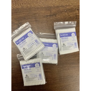 Tăm bông ngoáy tai Kotton đầu lớn và đầu nhỏ (cho bé) - 100% bông xơ tự nhiên
