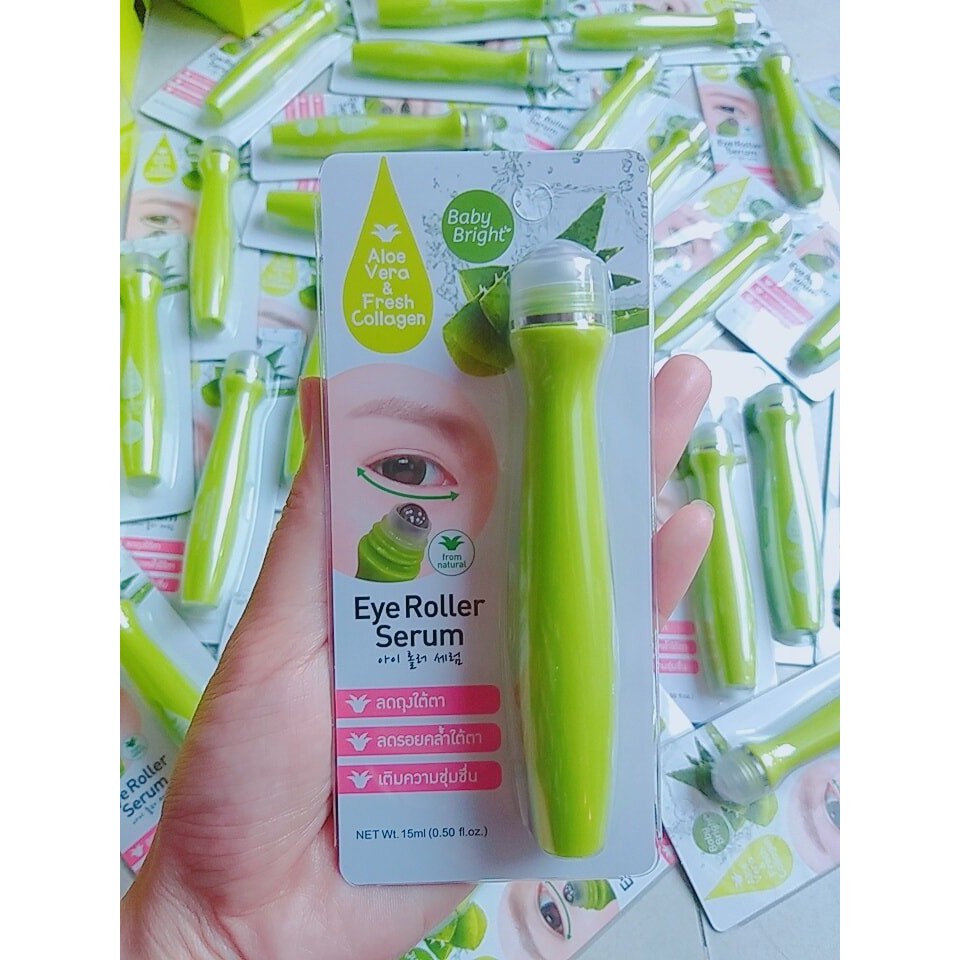 Bút Lăn Baby Bright Aloe Vera & Fresh Collagen Eye Roller Serum 15ml