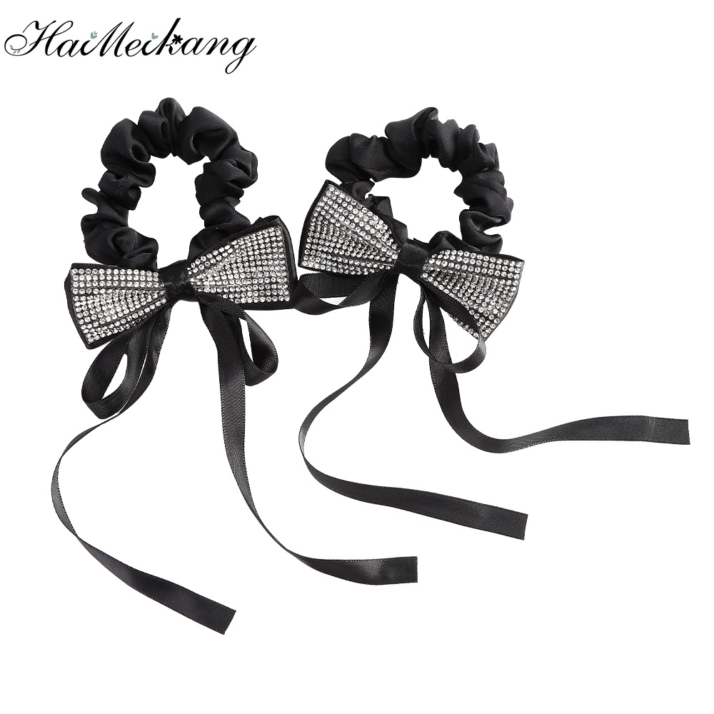 Haimeikang Thắt tóc nơ Rhinestone sáng bóng