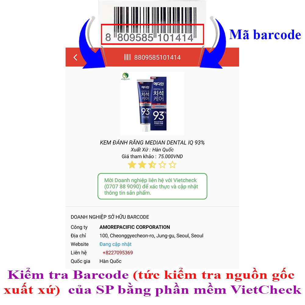 Kem Đánh Rắng MEDIAN Dental IQ 93% Số 1 HÀN QUỐC