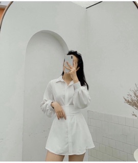SET ÁO SƠMI CỘT EO KÈM QUẦN SHORT