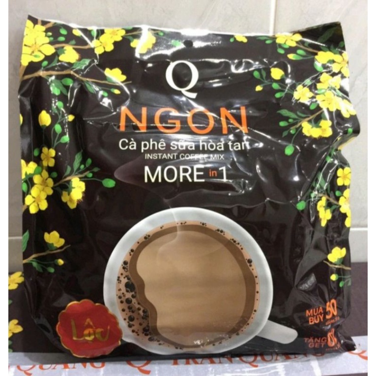 SIZE LỚN  Cà phê hòa tan 3in1 Trần Quang NGON bịch 52 ốngx20gram