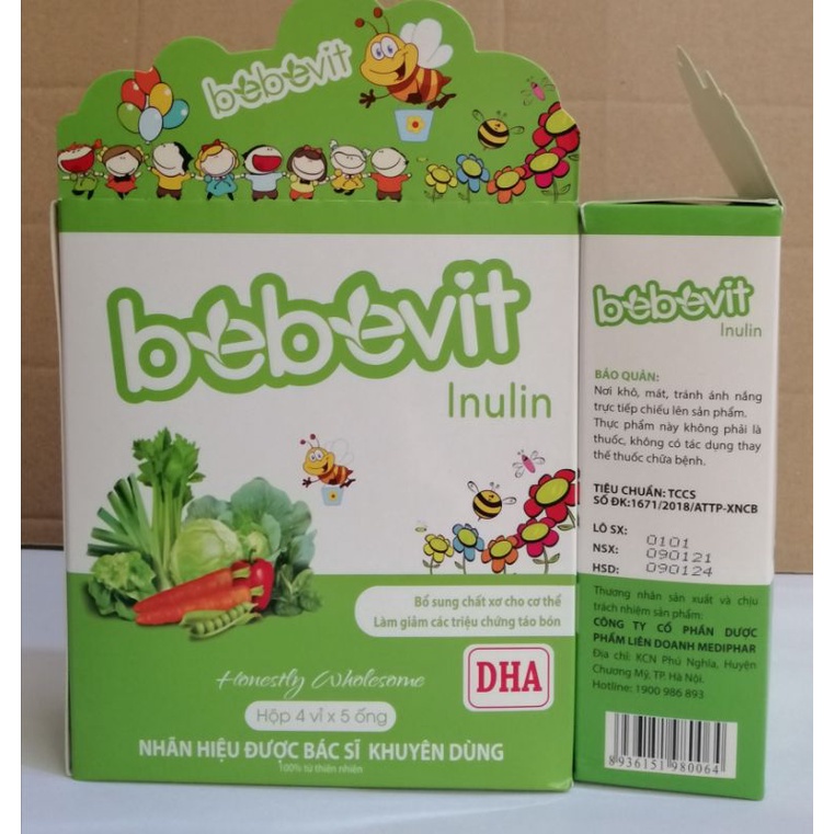 Bebevit Inulin DHA - bổ sung chất xơ, giảm triệu chứng táo bón