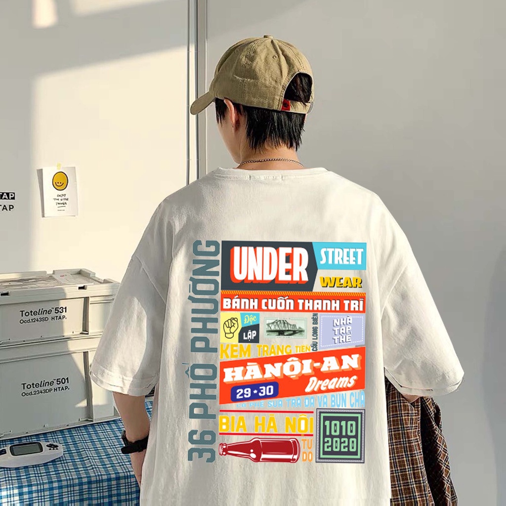 Áo thun tay lỡ Hà Nội nam nữ unisex áo phông 100% cotton cao cấp in hình local brand streetwear
