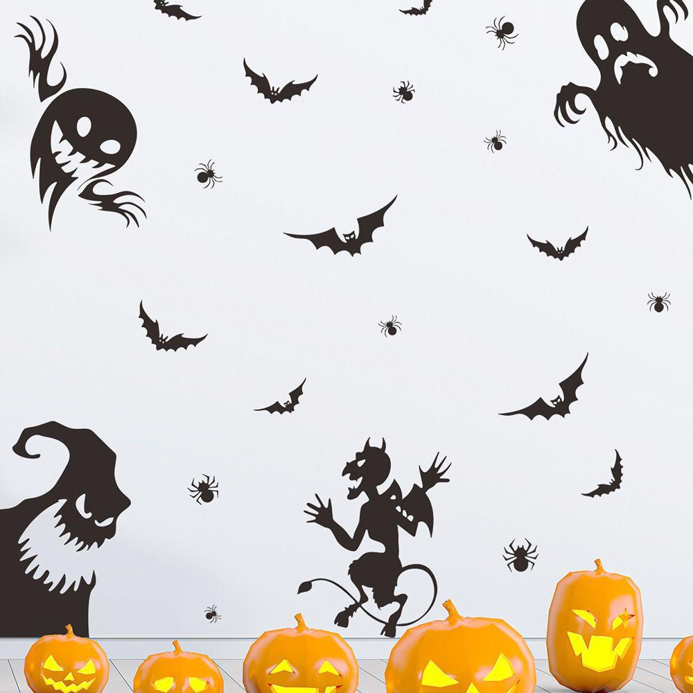 Miếng Dán Tường Trang Trí Halloween Hình Bóng Ma DIY