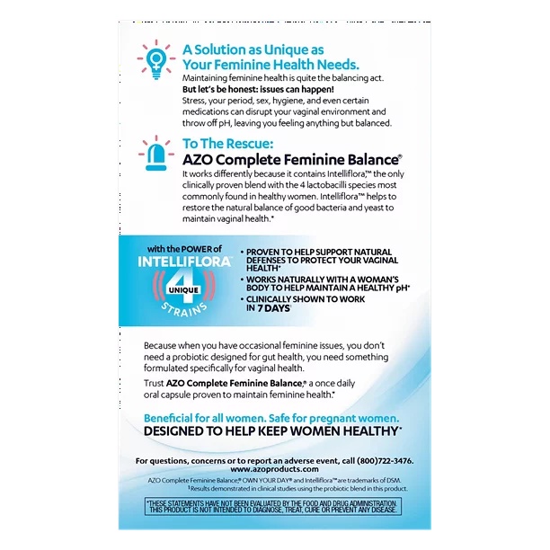 [ DATE 6/2023] AZO Complete Feminine Balance Daily Probiotic 30 VIÊN