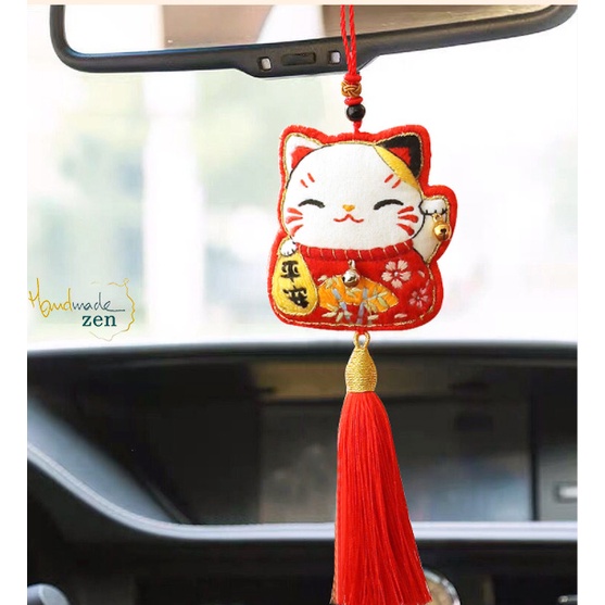 DIY BỘ KIT TỰ THÊU TÚI THƠM MÈO THẦN TÀI VẪY TAY MAY MẮN QUÀ TẶNG Ý NGHĨA DECOR TRANG TRÍ TREO Ô TÔ - ZEN HANDMADE
