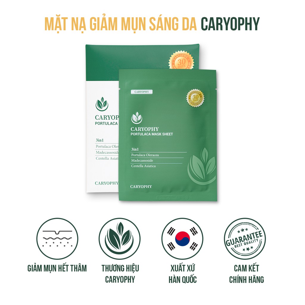 Mặt nạ giảm mụn thâm Caryophy Portulaca Mask Sheet Hàn Quốc