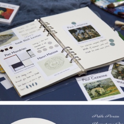 Bộ 50 Giấy Trang Trí Tác Phẩm Nghệ Thuật Van Gogh, Picasso, Matisse Treo Tường, Sổ Bullet Journal Cá Tính