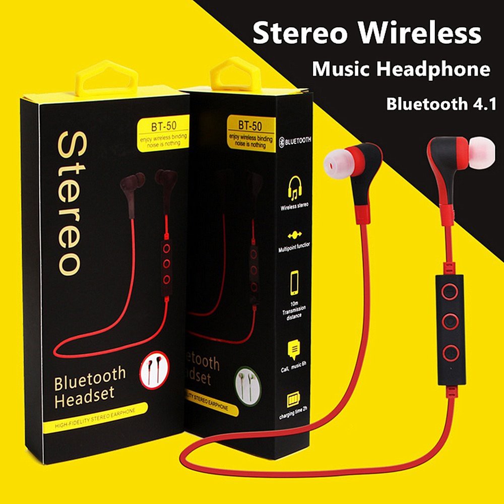 Tai nghe Bluetooth BT-50 Stereo Headset (Đỏ)