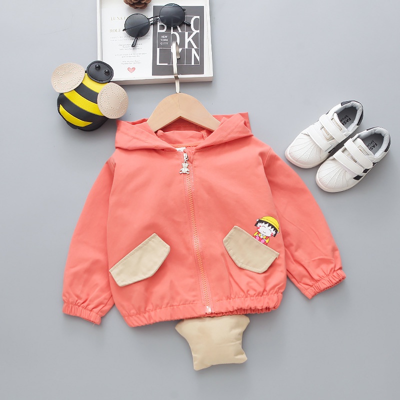 Áo Khoác Có Mũ Trùm Phối Khóa Kéo In Hình Hoạt Hình Thời Trang Mùa Xuân Thu Dành Cho Trẻ Nhỏ 0-5 Tuổi