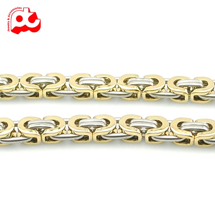 Lắc tay titan nam cao cấp đẹp sang trọng thép không gỉ kiểu ziczac PT JEWELRY màu trắng mạ vàng cách điệu PTLTNA80