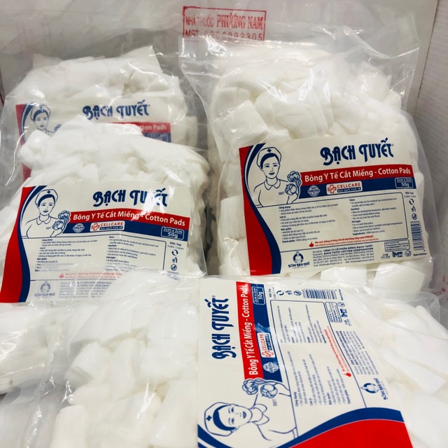 Bông BẠCH TUYẾT cắt miếng nhỏ(2cm*2cm) gói 50g