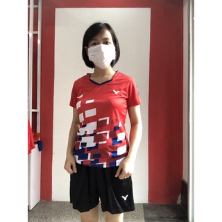 Áo cầu lông nữ Victor 1120 ( vàng - đỏ )