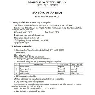 Thực phẩm giảm cân Diet Xanthigen