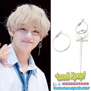 Khuyên tai v bts dna, bông tai taehyung chữ thập