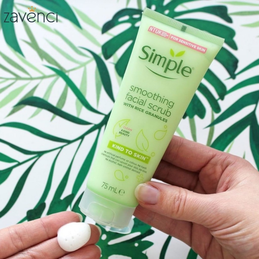 Tẩy tế bào chết SIMPLE Kind To Skin Smoothing Facial Scrub mọi loại da 75ml - ZAVENCI Official | BigBuy360 - bigbuy360.vn
