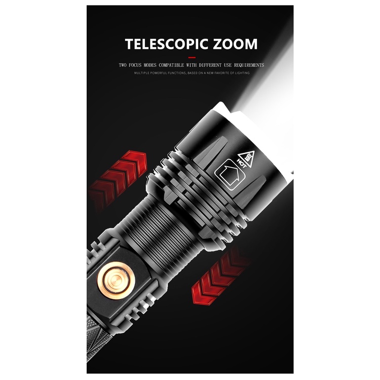 Đèn pin Xhp90.2 Xhp50 siêu sáng cổng sạc USB