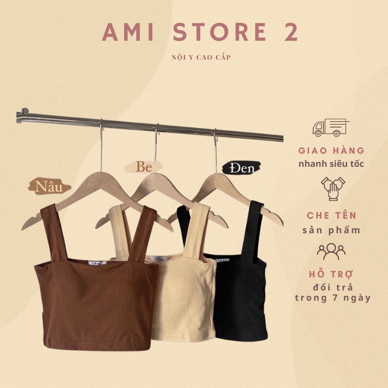 Áo hai dây bản to croptop có sẵn đệm mút phong cách ulzzang, style Hàn Quốc