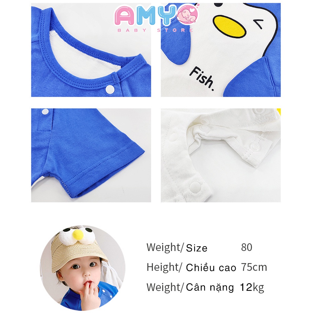 Bodysuit cho bé gái bé trai sơ sinh AMYO bộ body đùi liền thân bé đầy tháng 3 6 9 12 tháng thôi nôi 11.BDM01.08-1