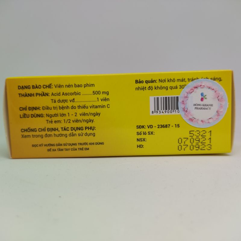 Viên uống Vitamin C 500mg TW3 sáng da, tăng đề kháng hộp 100 viên