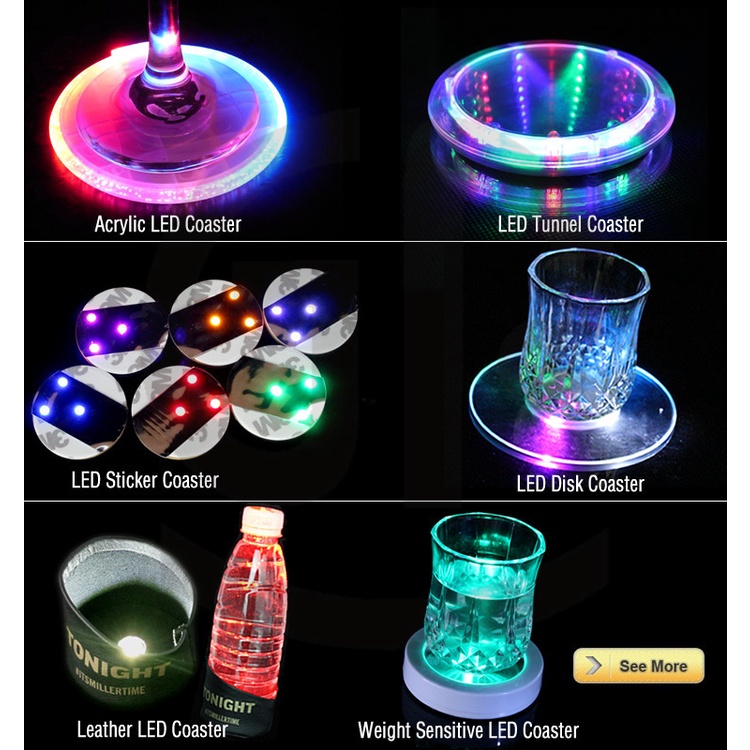 💥 Đèn LED mini trang trí đế có keo dán dưới hoặc lót cốc ly lấp lánh nhấp nháy sang chảnh 💥HÀNG CÓ SẴN💥 000205