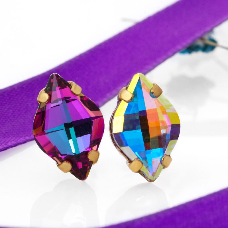 Hạt Cườm Hình Quả Chanh 9x14MM K9 Dùng Trang Trí Quần Áo