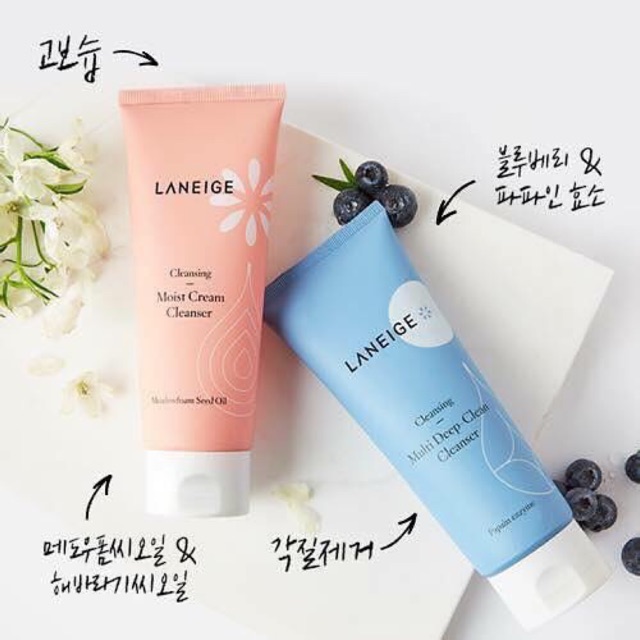 SỮA RỬA MẶT #LANEIGE MULTI DEEP-CLEAN CLEANSER và MOIST CREAM CLEASER 150ml Sale 45%