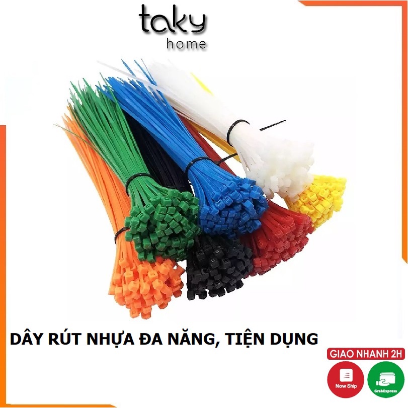 Gói 100c Dây Rút - Dây Thít Nhựa - Dây Lạt Nhựa Nhiều Màu Sắc Lựa Chọn, Công Cụ Tiện Dụng Trong Gia Đình. TakyHome 5600