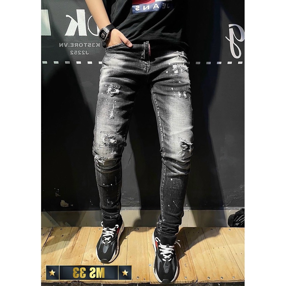 Quần jean nam đen họa tiết cao cấp-chất bò co dãn 4 chiều-from chuẫn thời trang Lady-Hn Store88 o12
