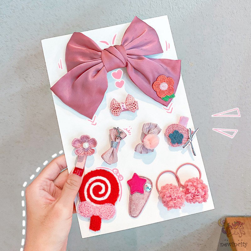 Bộ 10 Kẹp Tóc Hình Nơ Đáng Yêu Thời Trang Cho Bé Gái