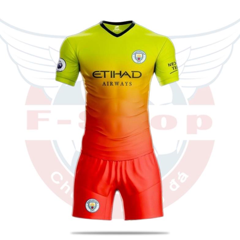 (Trẻ em) Bộ quần áo bóng đá trẻ em - thiếu niên câu lạc bộ Manchester City năm 2021 - Áo bóng đá CLB ngoại hạng Anh Xịn