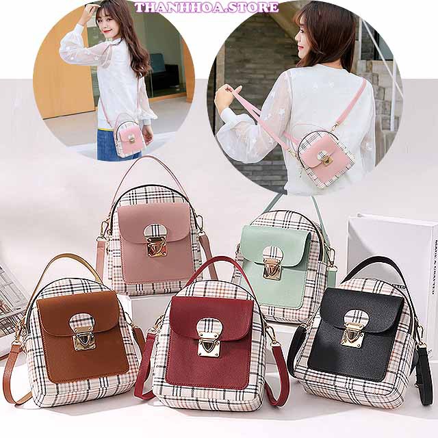 Balo nữ mini nhỏ xinh da chống nước thời trang đẹp, cute, dễ thương, cá tính, giá rẻ màu đen, hồng, đỏ [Balo mini nữ]