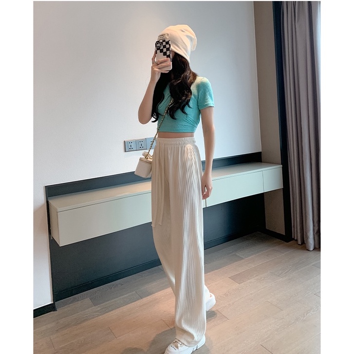 Quần ống rộng Lưng Cao Kiểu Hàn Quốc