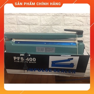 Máy hàn miệng túi dập tay pfs400 vỏ sắt dài 40cm, bề rộng mép hàn 2mm-máy đóng gói khang hồng