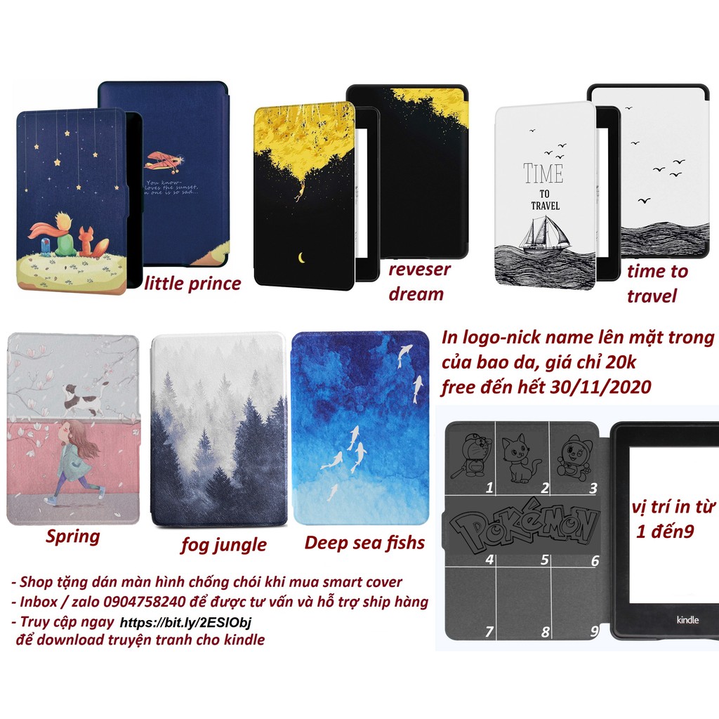 [Kindle paperwhite 1234] Smart Cover họa tiết Polycarbonate