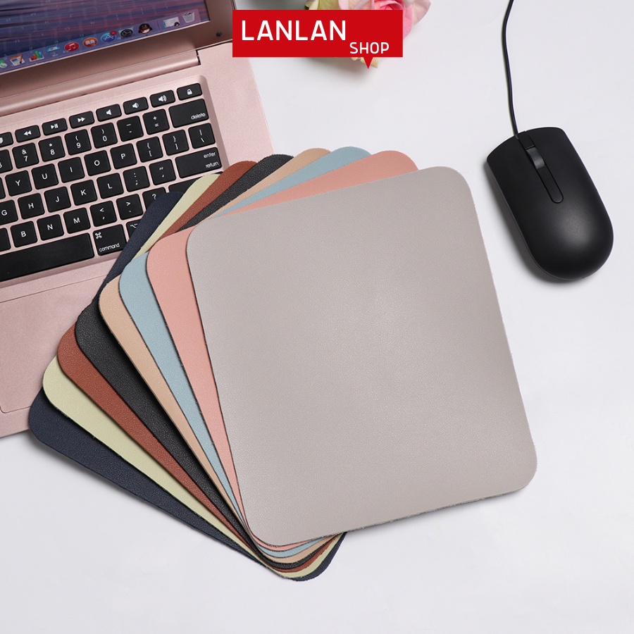 Bàn di chuột da PU dùng được 2 mặt có 2 màu khác nhau cho Macbook/Lapop