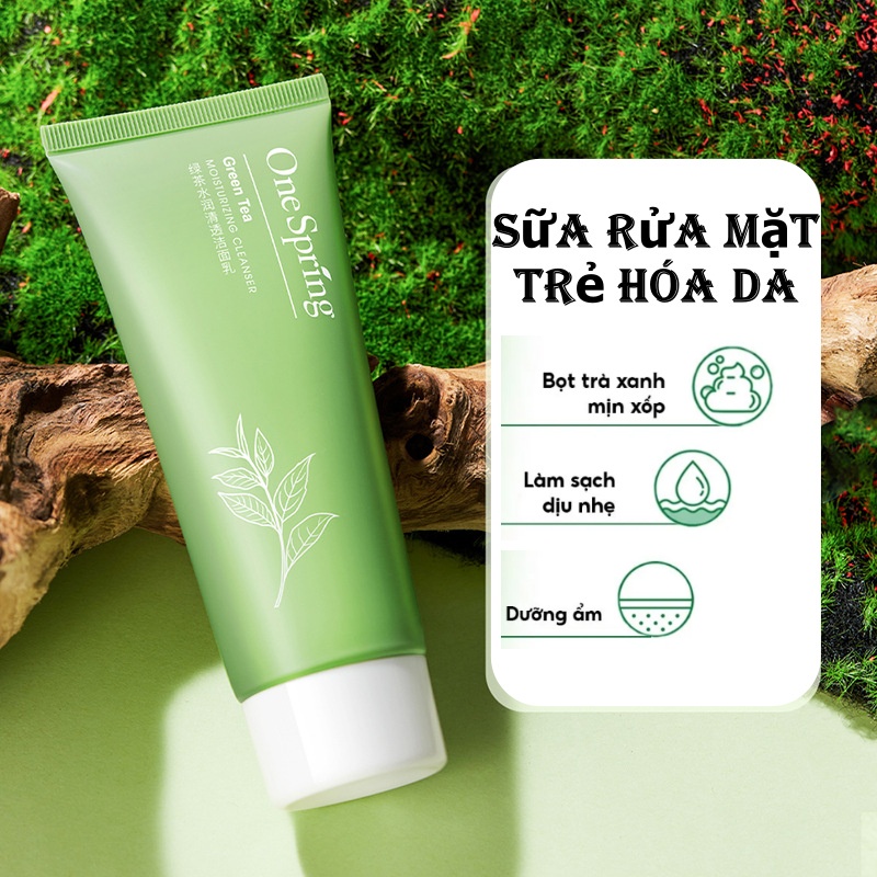 Sữa rửa mặt trẻ hóa da trà xanh OneSpring Green Tea 100g giúp da sáng căng mướt sạch sâu A264