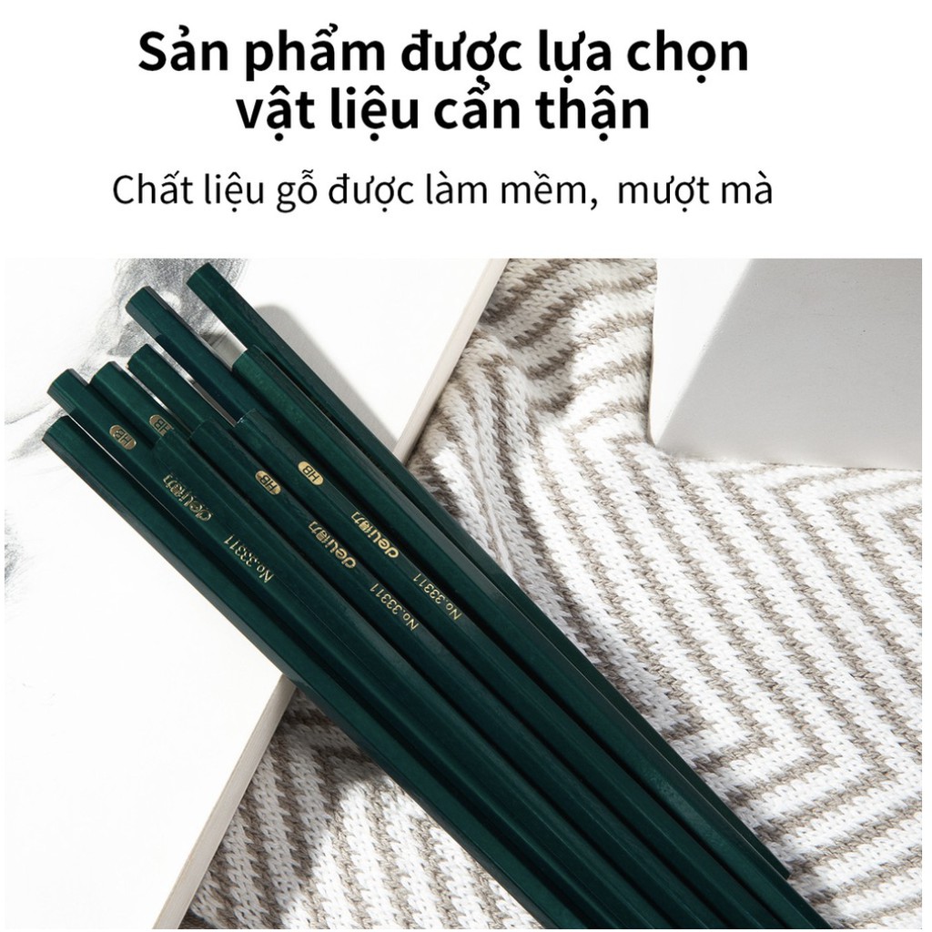 Bút chì 2b deli hộp 10 chiếc siêu đậm A035